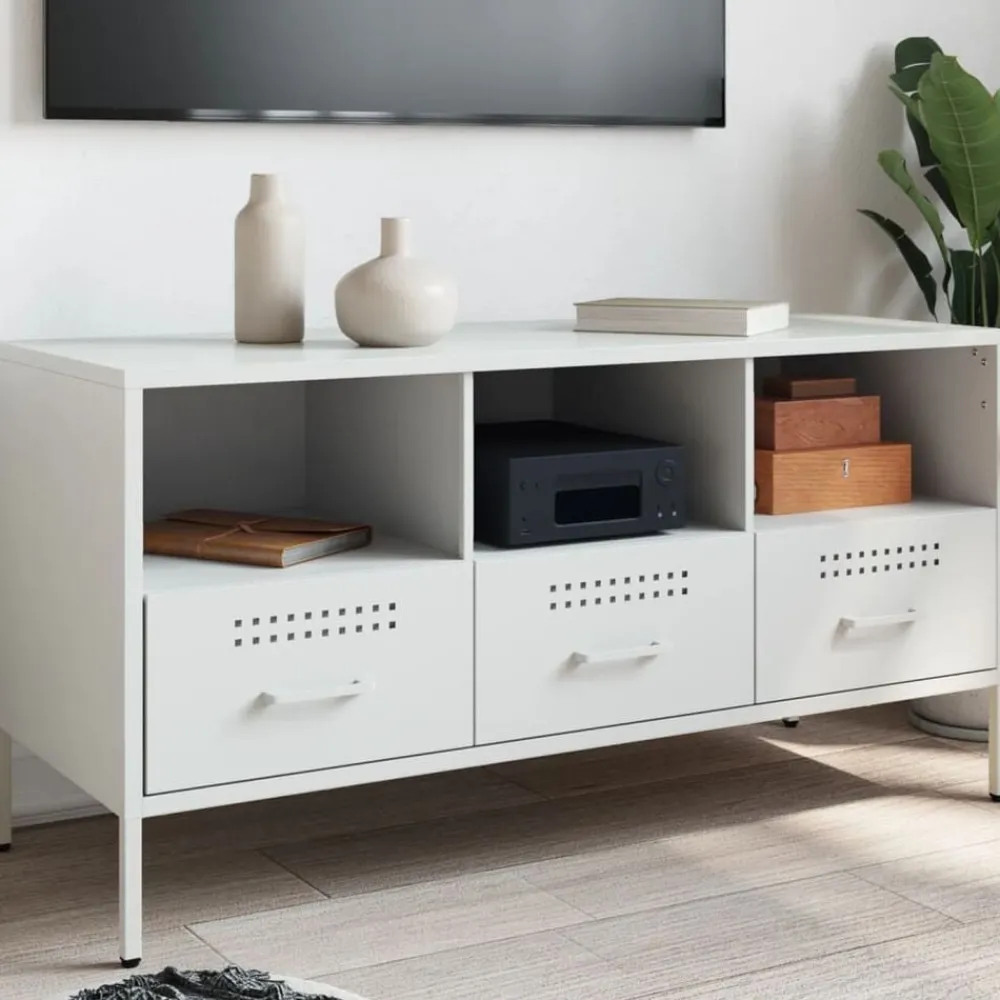 vidaXL Meuble TV 100,5x39x50,5 cm acier