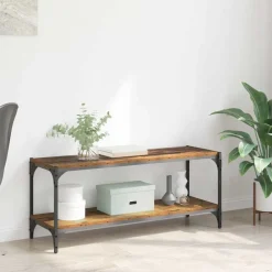vidaXL Meuble TV 100x33x41cm Bois d'ingénierie et fer