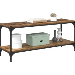 vidaXL Meuble TV 100x33x41cm Bois d'ingénierie et fer
