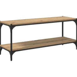 Étagères-vidaXL Meuble TV Chêne artisanal 100x33x41cm Bois d'ingénierie et fer chêne artisanal