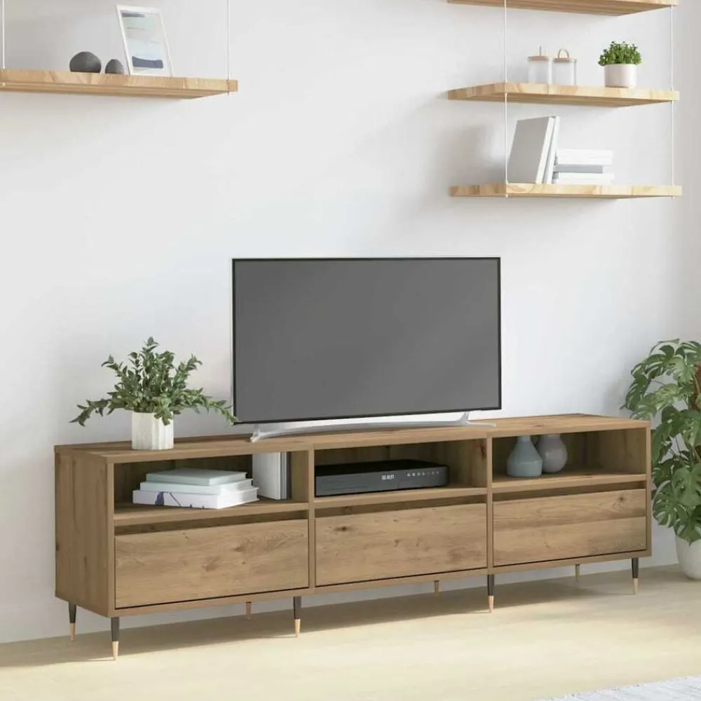 vidaXL Meuble TV Chêne artisanal 150 x 30 x 45 cm Bois d'ingénierie
