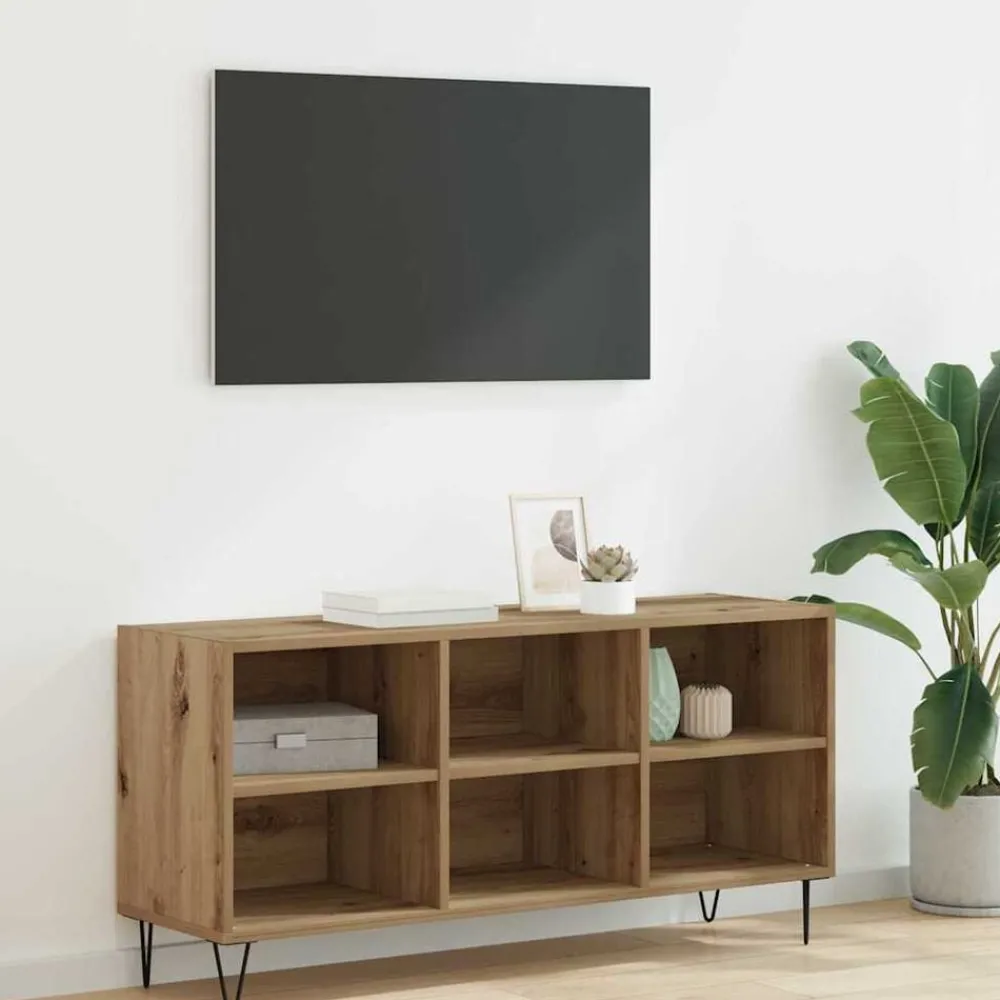 Meubles Tv-vidaXL Meuble TV Chêne artisanal 103,5 x 30 x 50 cm Bois d'ingénierie chêne artisanal