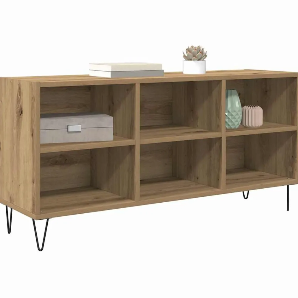 Meubles Tv-vidaXL Meuble TV Chêne artisanal 103,5 x 30 x 50 cm Bois d'ingénierie chêne artisanal