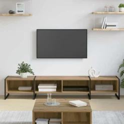 Meubles Tv-vidaXL Meuble TV Chêne artisan 170,5 x 36 x 30,5 cm Bois d'ingénierie ch&ecirc;ne artisanal