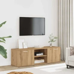 vidaXL Meuble TV chêne artisanal 120x34x37 cm bois d'ingénierie