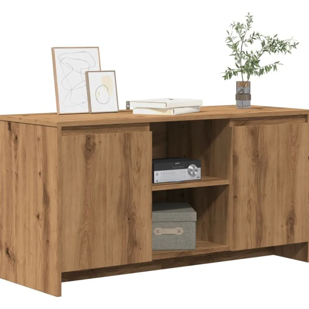 Meubles Tv-vidaXL Meuble TV chêne artisanal 102x37,5x52,5 cm bois d'ingénierie chêne artisanal