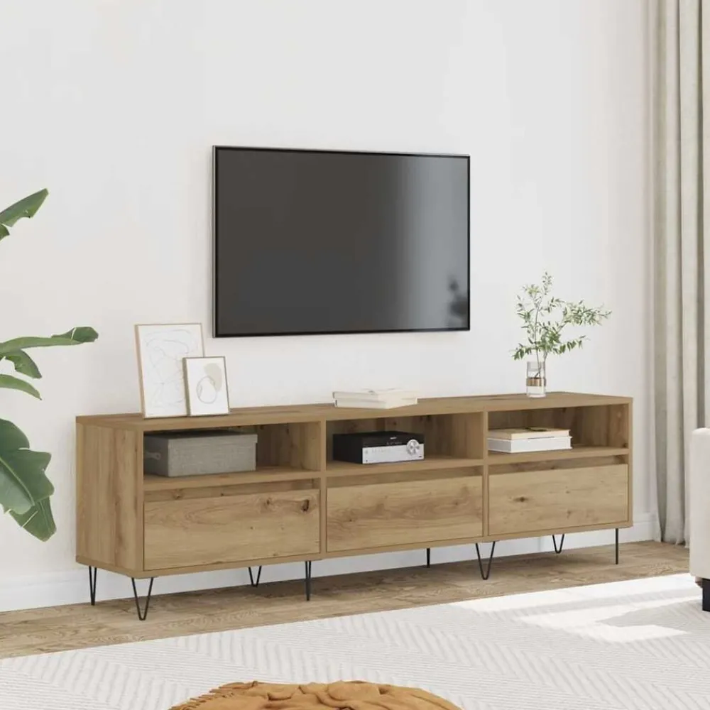 Meubles Tv-vidaXL Meuble TV chêne artisanal 150x30x44,5 cm bois d'ingénierie chêne artisanal