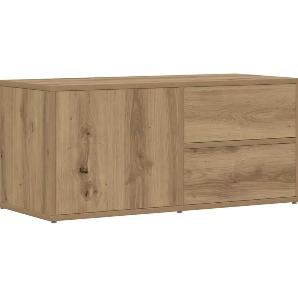 vidaXL Meuble TV chêne artisanal 80x34x35,5 cm bois d'ingénierie