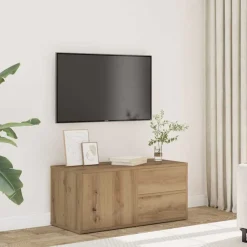 vidaXL Meuble TV chêne artisanal 80x34x35,5 cm bois d'ingénierie