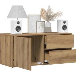 vidaXL Meuble TV chêne artisanal 80x34x35,5 cm bois d'ingénierie