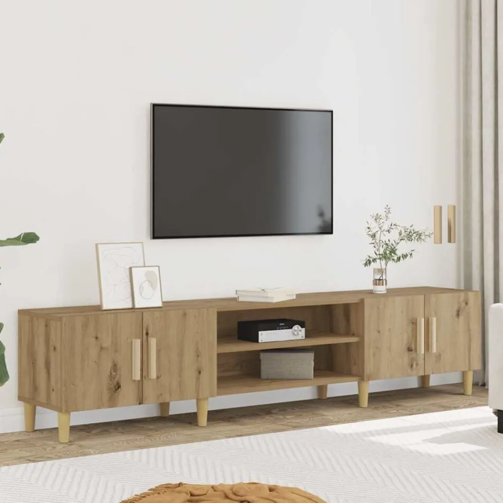 Meubles Tv-vidaXL Meuble TV chêne artisanal 180x31,5x40 cm bois d'ingénierie chêne artisanal