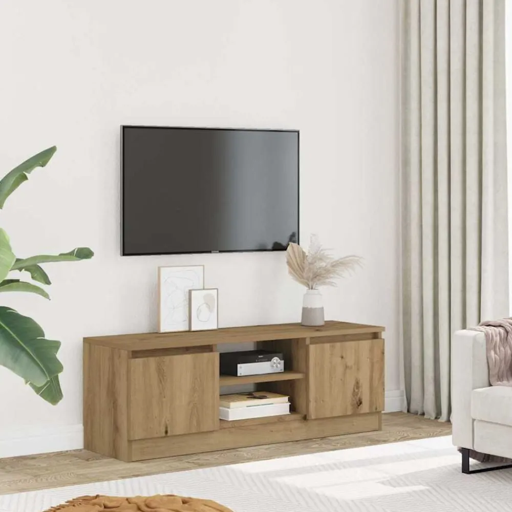 Meubles Tv-vidaXL Meuble TV chêne artisanal 102x30x36 cm bois d'ingénierie chêne artisanal