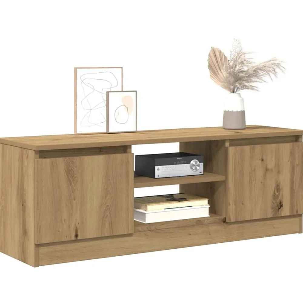 Meubles Tv-vidaXL Meuble TV chêne artisanal 102x30x36 cm bois d'ingénierie chêne artisanal