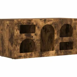 vidaXL Meuble TV Chêne fumé 80 x 35 x 40 cm Bois d'ingénierie