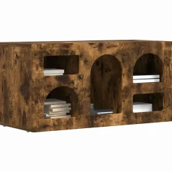 vidaXL Meuble TV Chêne fumé 80 x 35 x 40 cm Bois d'ingénierie