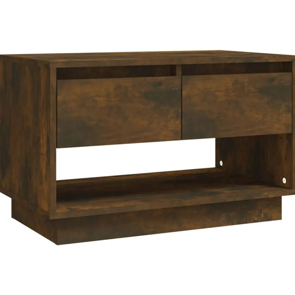vidaXL Meuble TV chêne fumé 70x41x44 cm bois d'ingénierie