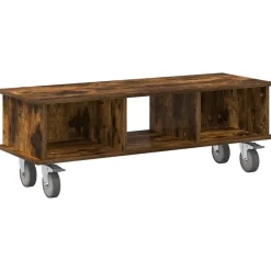 vidaXL Meuble TV Chêne fumé 100 x 35 x 35 cm Bois d'ingénierie