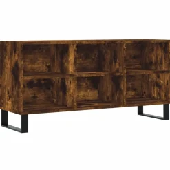 Meubles Tv-vidaXL Meuble TV chêne fumé 103,5x30x50 cm bois d'ingénierie Chêne fumé