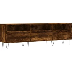 vidaXL Meuble TV chêne fumé 150x30x44,5 cm bois d'ingénierie