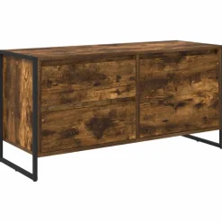 Meubles Tv-vidaXL Meuble TV Chêne Fumé 100 x 36 x 49.5 cm Bois d'ingénierie Chêne fumé