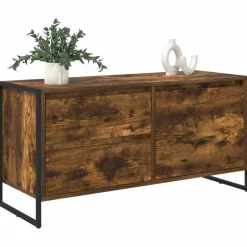 Meubles Tv-vidaXL Meuble TV Chêne Fumé 100 x 36 x 49.5 cm Bois d'ingénierie Ch&ecirc;ne fumé
