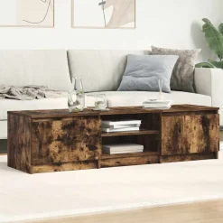 vidaXL Meuble TV Chêne fumé 140x40x35,5 cm Bois d'ingénierie