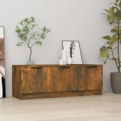 vidaXL Meuble TV Chêne fumé 102x35x36,5 cm Bois d'ingénierie
