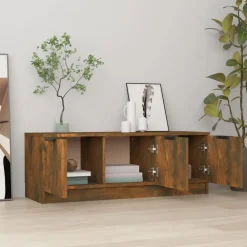vidaXL Meuble TV Chêne fumé 102x35x36,5 cm Bois d'ingénierie