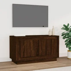 vidaXL Meuble TV chêne marron 80x35x45 cm bois d'ingénierie