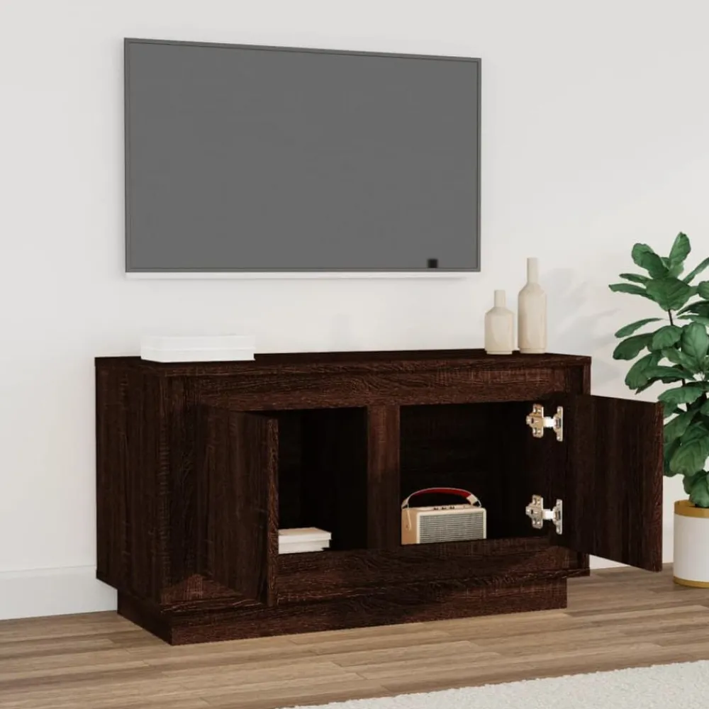 vidaXL Meuble TV chêne marron 80x35x45 cm bois d'ingénierie