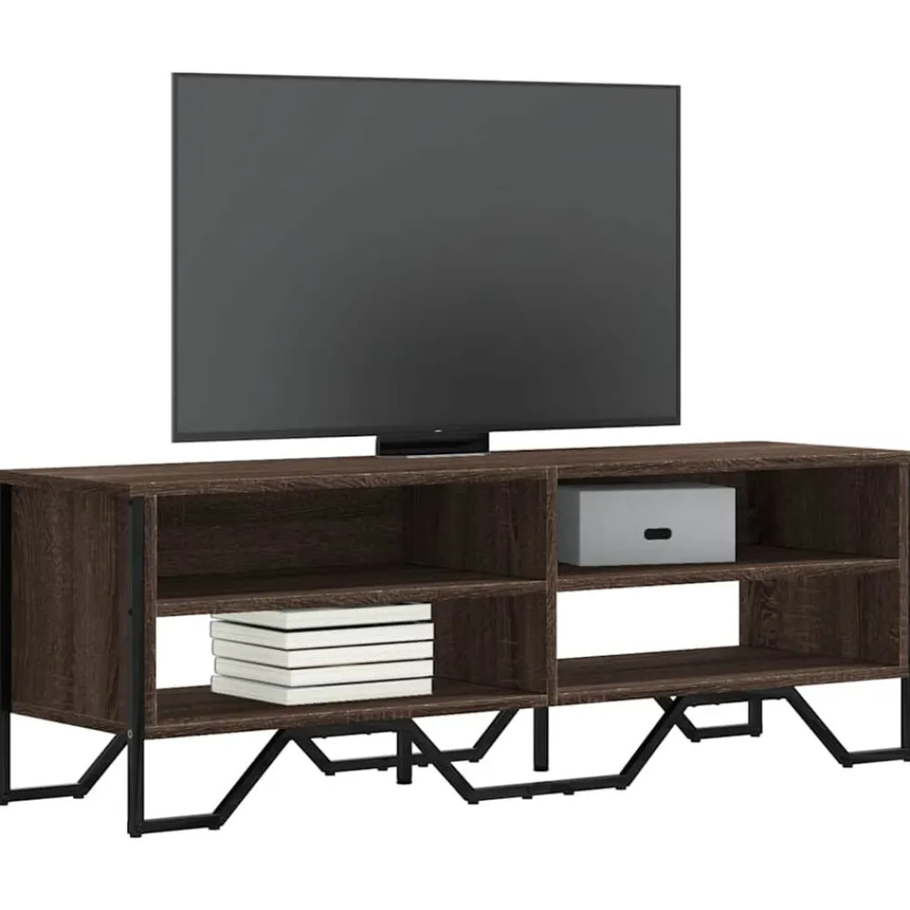 vidaXL Meuble TV chêne marron 122x34x41 cm bois d'ingénierie