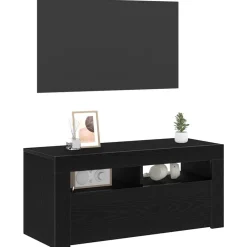 Meubles Tv-vidaXL Meuble TV Chêne noir 90 x 35 x 40 cm Bois d'ingénierie Chêne noir