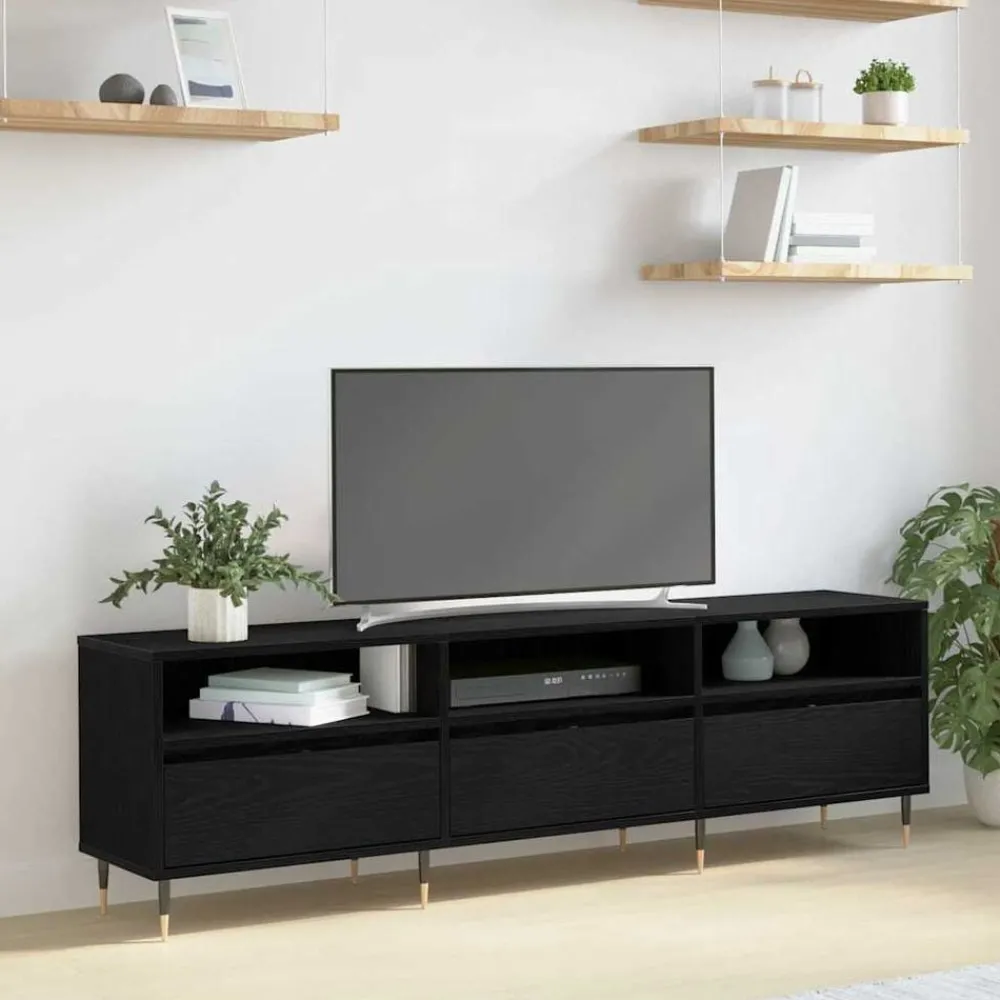 vidaXL Meuble TV Chêne noir 150 x 30 x 45 cm Bois d'ingénierie