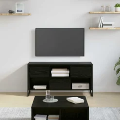 Meubles Tv-vidaXL Meuble TV Chêne noir 100 x 36 x 49,5 cm Bois d'ingénierie Ch&ecirc;ne noir