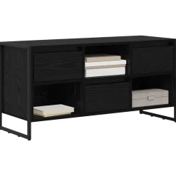 Meubles Tv-vidaXL Meuble TV Chêne noir 100 x 36 x 49,5 cm Bois d'ingénierie Chêne noir