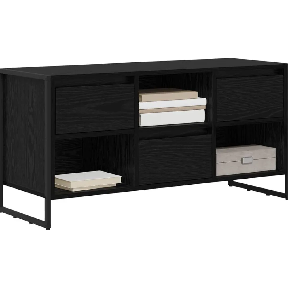 Meubles Tv-vidaXL Meuble TV Chêne noir 100 x 36 x 49,5 cm Bois d'ingénierie Chêne noir
