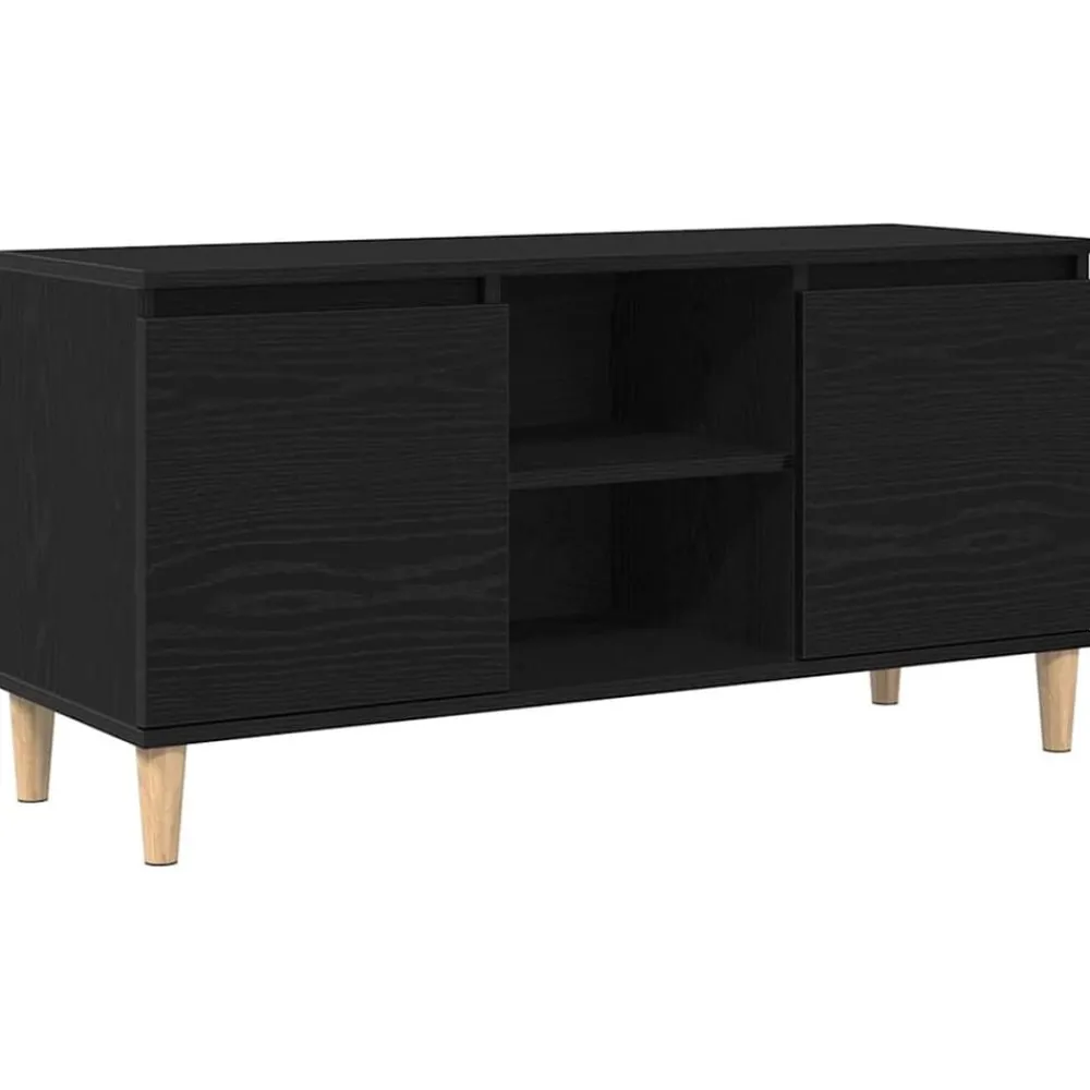 Meubles Tv-vidaXL Meuble TV Chêne noir 102 x 35 x 50 cm Bois d'ingénierie Chêne noir