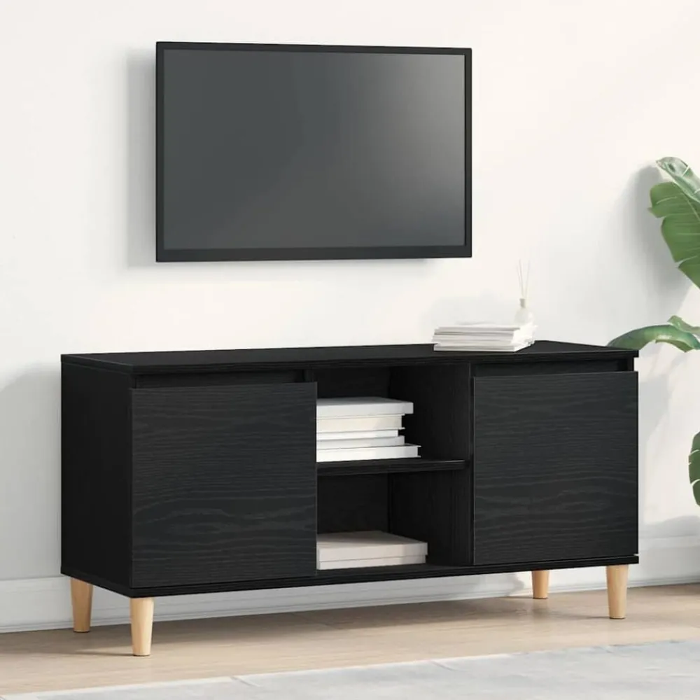 Meubles Tv-vidaXL Meuble TV Chêne noir 102 x 35 x 50 cm Bois d'ingénierie Chêne noir