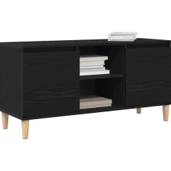 Meubles Tv-vidaXL Meuble TV Chêne noir 102 x 35 x 50 cm Bois d'ingénierie Chêne noir