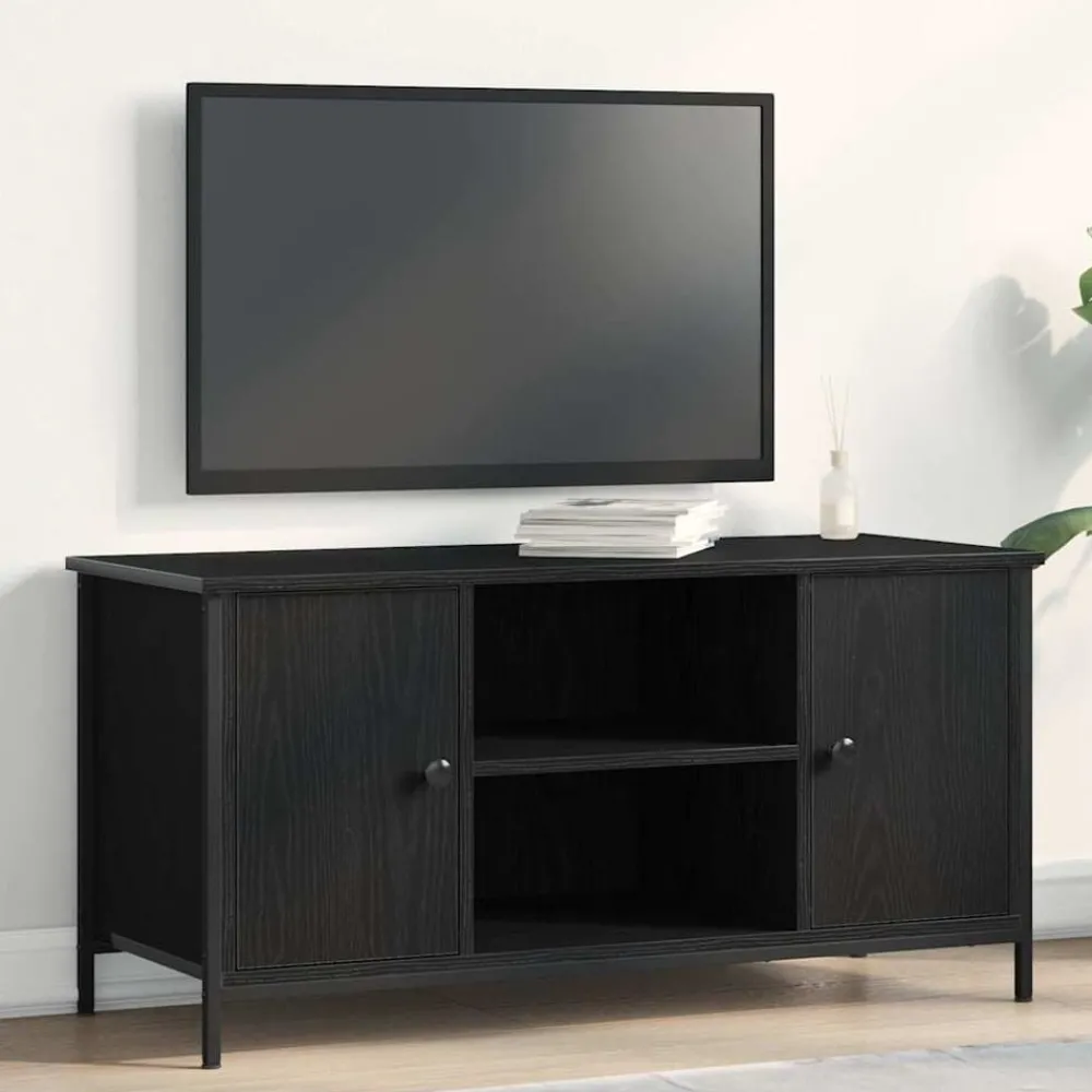 Meubles Tv-vidaXL Meuble TV Chêne noir 100 x 40 x 50 cm Bois d'ingénierie Chêne noir