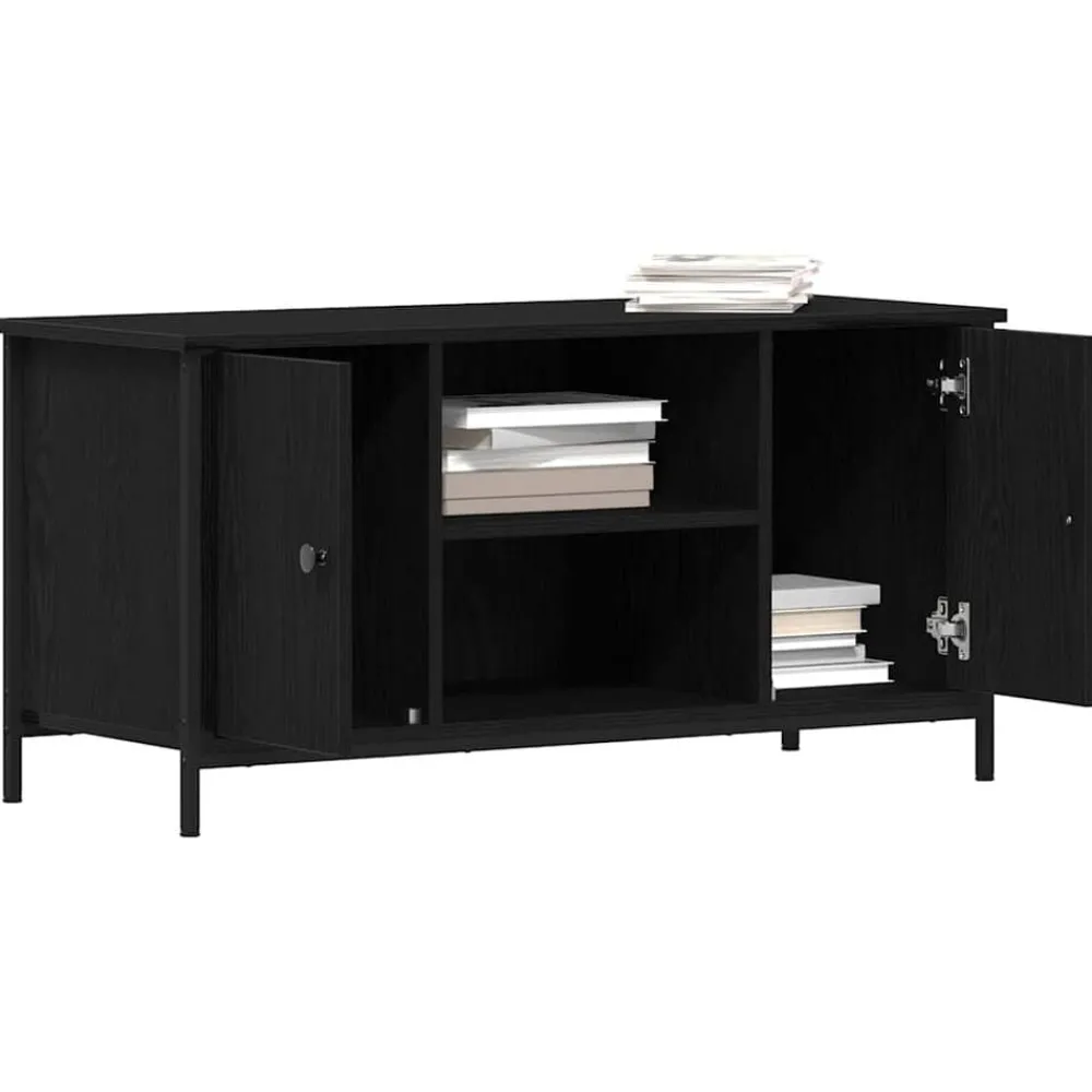 Meubles Tv-vidaXL Meuble TV Chêne noir 100 x 40 x 50 cm Bois d'ingénierie Chêne noir