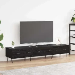 Meubles Tv-vidaXL Meuble TV Chêne noir 150 x 36 x 30 cm Bois d'ingénierie Ch&ecirc;ne noir