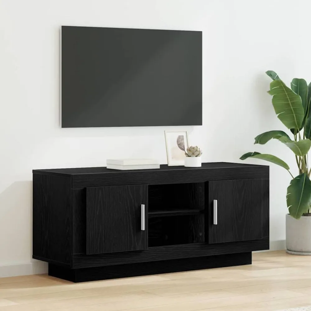 Meubles Tv-vidaXL Meuble TV Chêne noir 102 x 35 x 45 cm Bois d'ingénierie Chêne noir