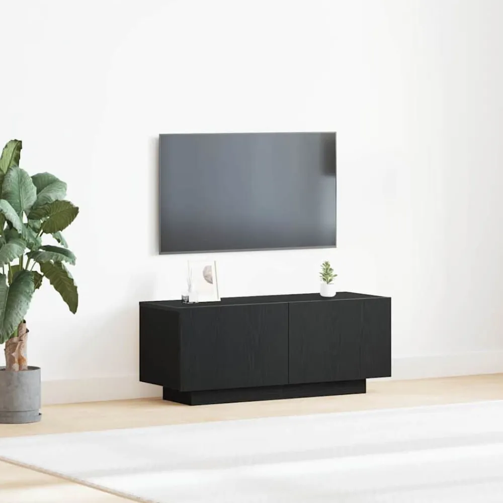 Meubles Tv-vidaXL Meuble TV Chêne noir 100 x 35 x 40 cm Bois d'ingénierie Chêne noir