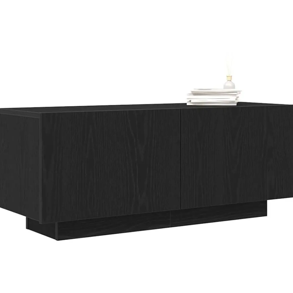 Meubles Tv-vidaXL Meuble TV Chêne noir 100 x 35 x 40 cm Bois d'ingénierie Chêne noir
