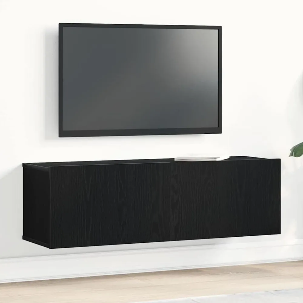 Meubles Tv-vidaXL Meuble TV Chêne noir 100 x 30 x 30 cm Bois d'ingénierie Chêne noir