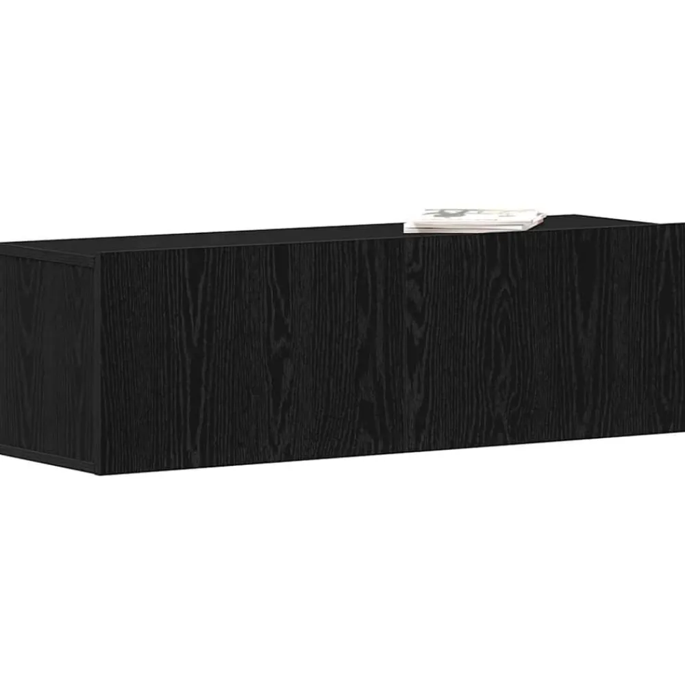 Meubles Tv-vidaXL Meuble TV Chêne noir 100 x 30 x 30 cm Bois d'ingénierie Chêne noir