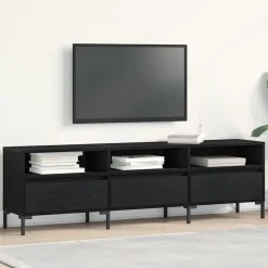 Meubles Tv-vidaXL Meuble TV Chêne noir 150 x 30 x 44,5 cm Bois d'ingénierie Ch&ecirc;ne noir