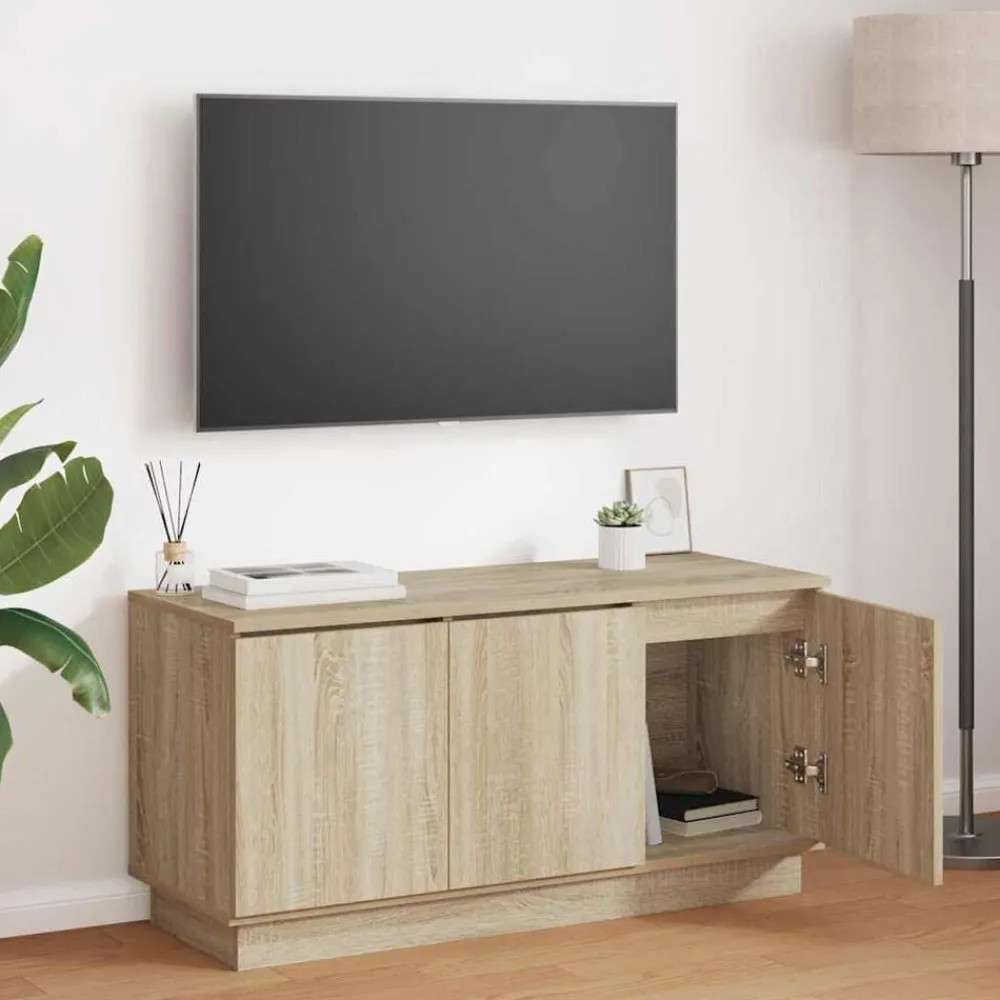 vidaXL Meuble TV Chêne Sonoma 100 x 38 x 49 cm Bois d'ingénierie