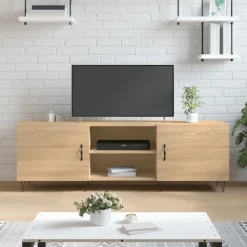 vidaXL Meuble TV chêne sonoma 150x30x50 cm bois d'ingénierie